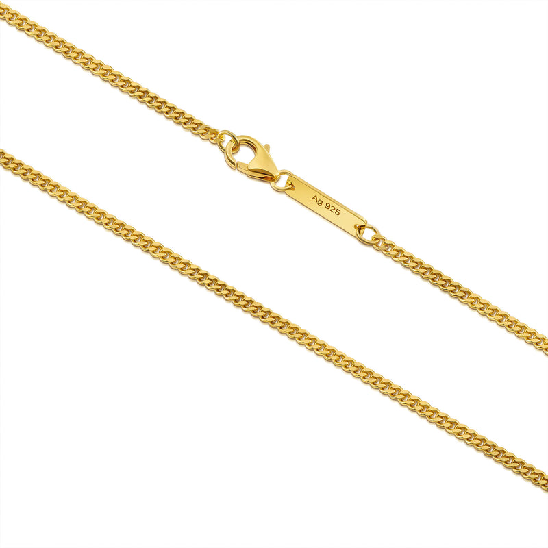 Gepantserde ketting 925 zilver 18 karaat verguld 2,40 mm
