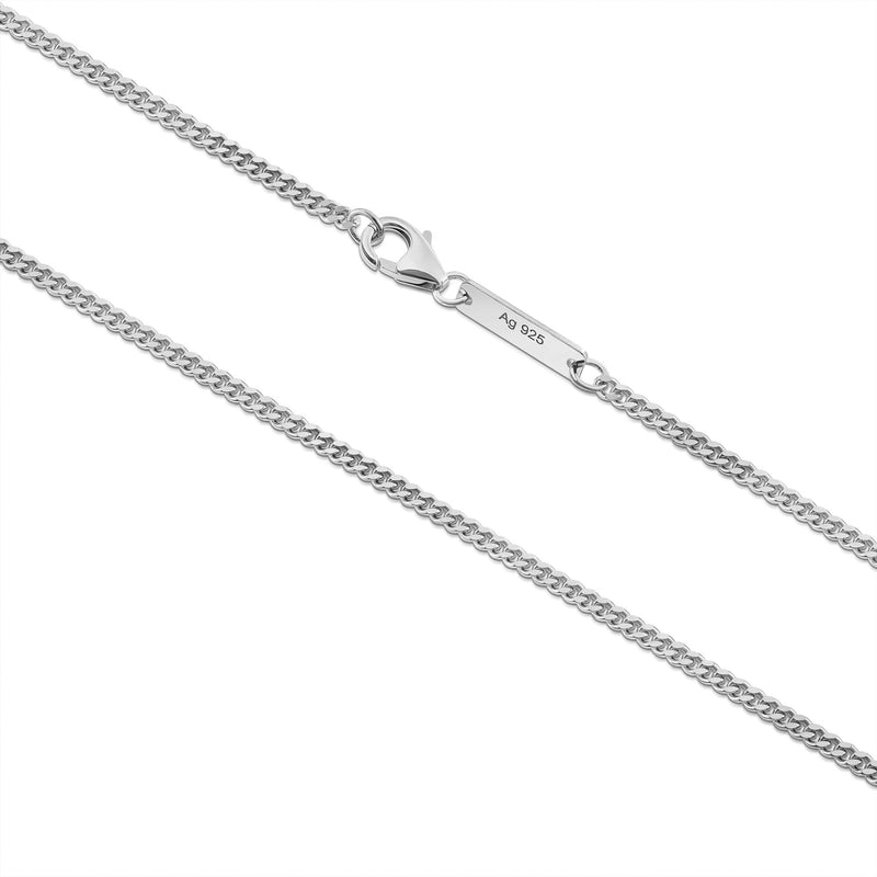 Gepantserde ketting 925 zilver gerhodineerd 2.40mm