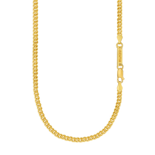 CURB KETTING CUBAANS 925 ZILVER 18 KARAAT VERGULD 4,00MM - IDENTIM®