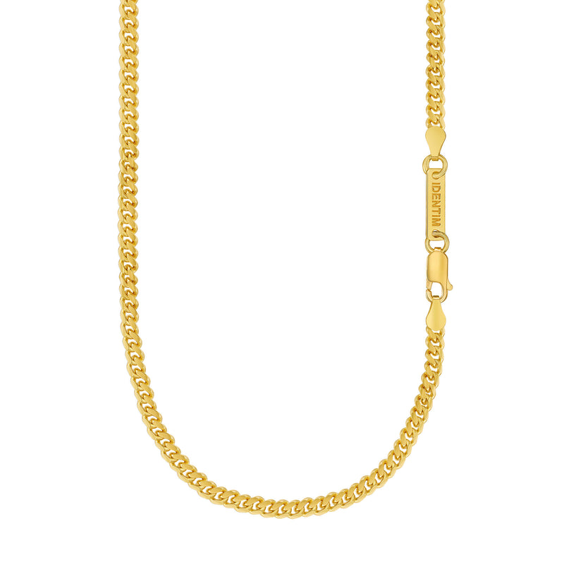 CURB KETTING CUBAANSE 925 ZILVER 18 KARAAT VERGULD 4.00MM