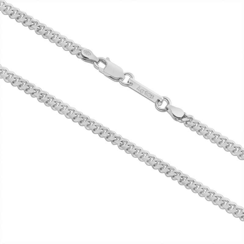 CURB KETTING CUBAAN 925 ZILVER GERHODINEERD 4.00MM