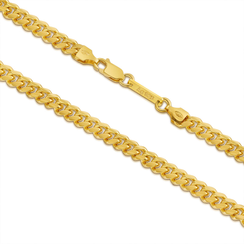 CURB KETTING CUBAAN 925 ZILVER 18 KARAAT VERGULD 5,30MM