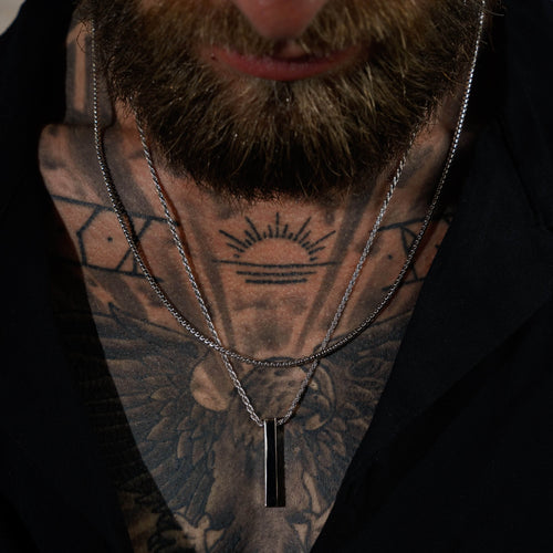 BAR COLLIER GEPOLIJST 925 ZILVER GERHODINEERD - IDENTIM®