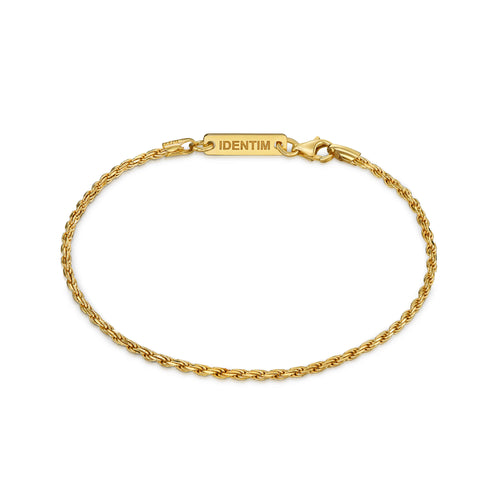 KOORD ARMBAND 925 ZILVER 18 KARAAT VERGULD 2,00MM - IDENTIM®