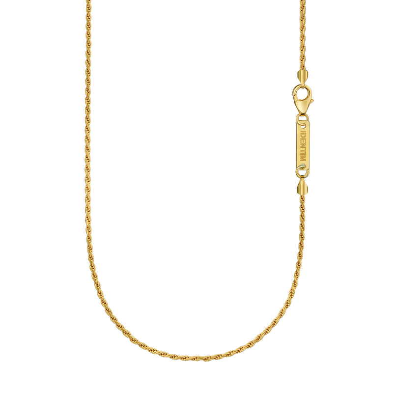 Koord collier 925 zilver 18 karaat verguld 2,00mm