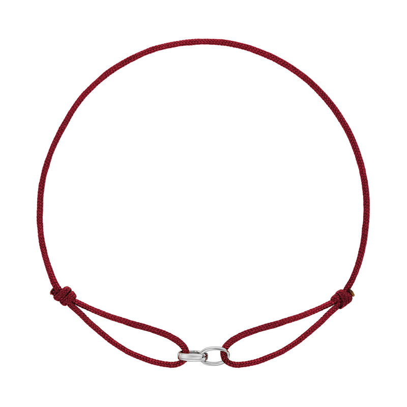 GLORIE ARMBAND BORDEAUX STOFFARBAND 585 WITGOUD