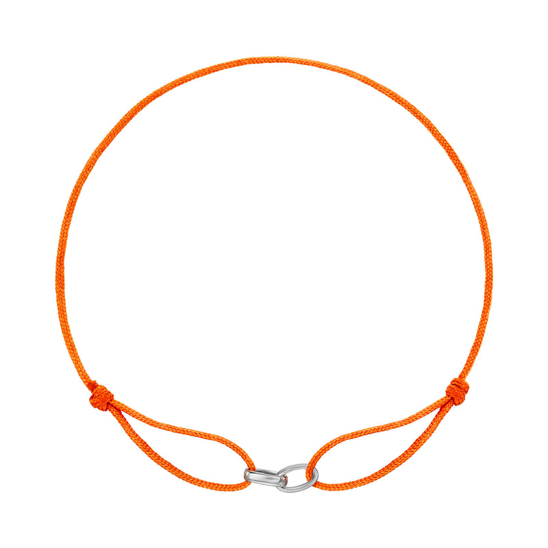 GLORIE ARMBAND ORANJE STOFFARBAND 585 WITGOUD