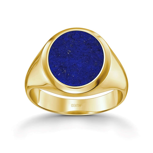 ZEGELRING LAPIS OVAAL 585, 750 GOUD - IDENTIM®