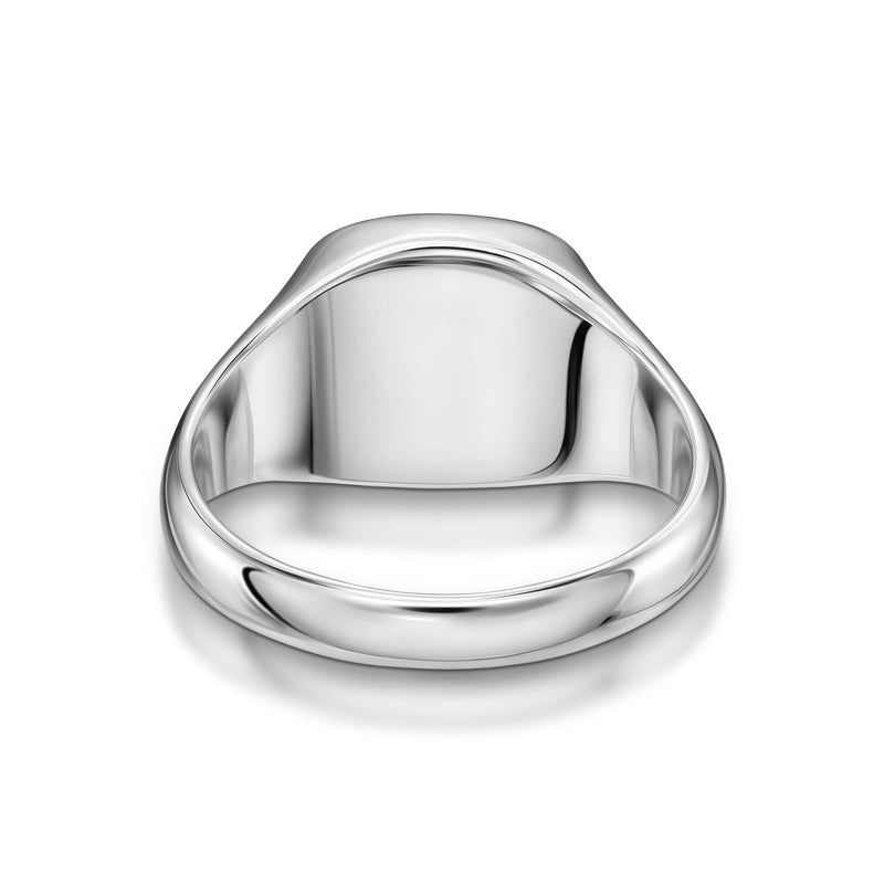 Signetring geborsteld vierkant 925 zilver gerhodineerd