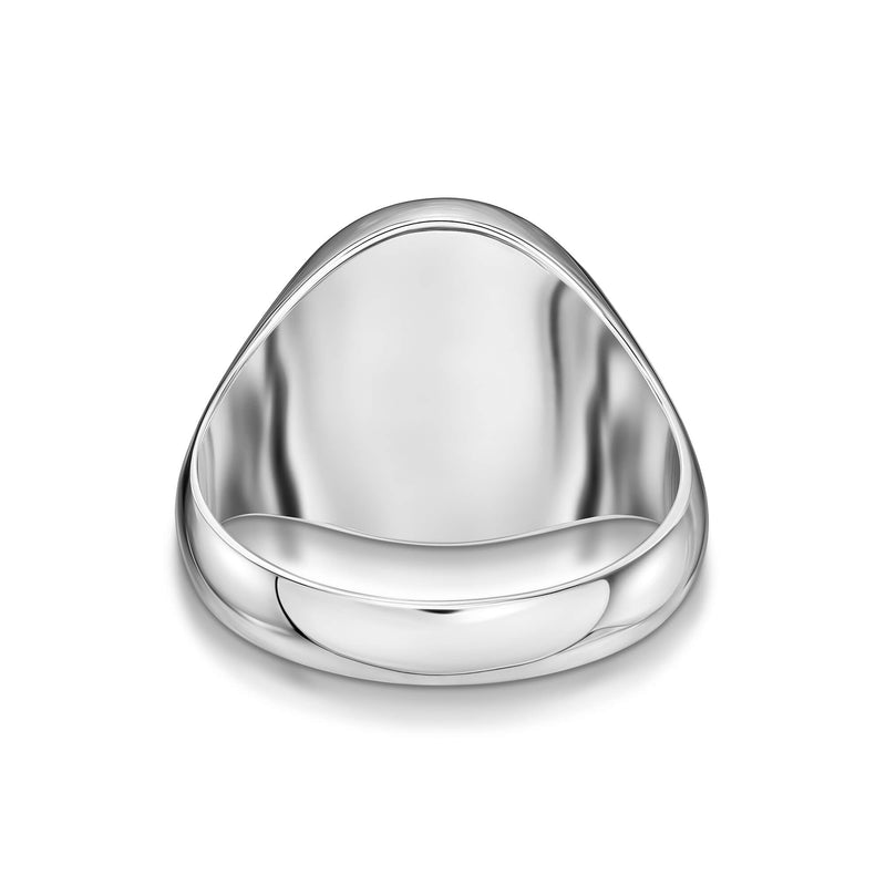 Signetring geborsteld ovaal 925 zilver gerhodineerd