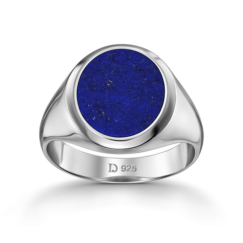 ZEGELRING LAPIS OVAAL 925 ZILVER GERHODINEERD