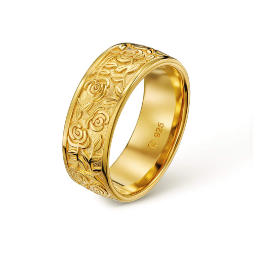 ROZET RING 925 ZILVER 18 KARAAT VERGULD - IDENTIM®