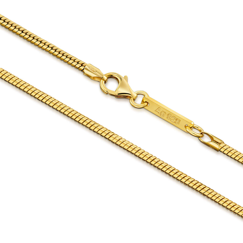 SLANGENKETTING 925 ZILVER 18 KARAAT VERGULD 2,50MM