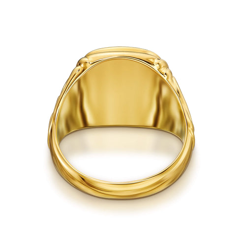 ART NOUVEAU ZEGELRING 925 ZILVER 18 KARAAT VERGULD - IDENTIM®