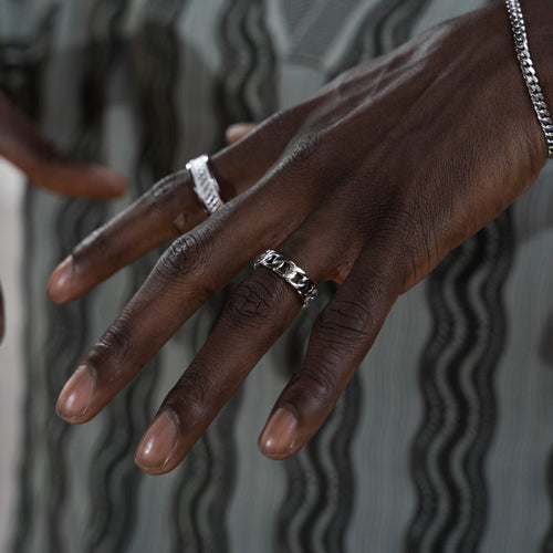 CUBAAN/ARMOUR RING 925 ZILVER GERHODINEERD - IDENTIM®