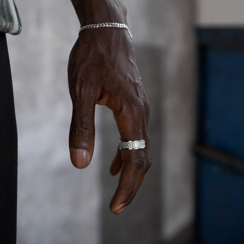 BOLD X RING 925 ZILVER GERHODINEERD - IDENTIM®