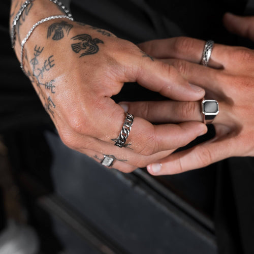 CUBAAN/ARMOUR RING 925 ZILVER GERHODINEERD - IDENTIM®