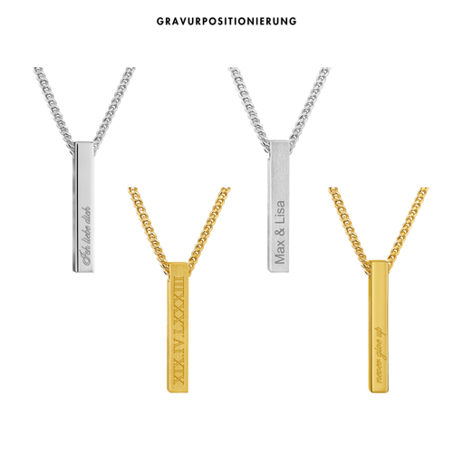 BAR COLLIER GEPOLIJST 925 ZILVER 18 KARAAT VERGULD - IDENTIM®