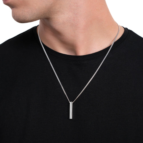 BAR COLLIER GEPOLIJST 925 ZILVER GERHODINEERD - IDENTIM®