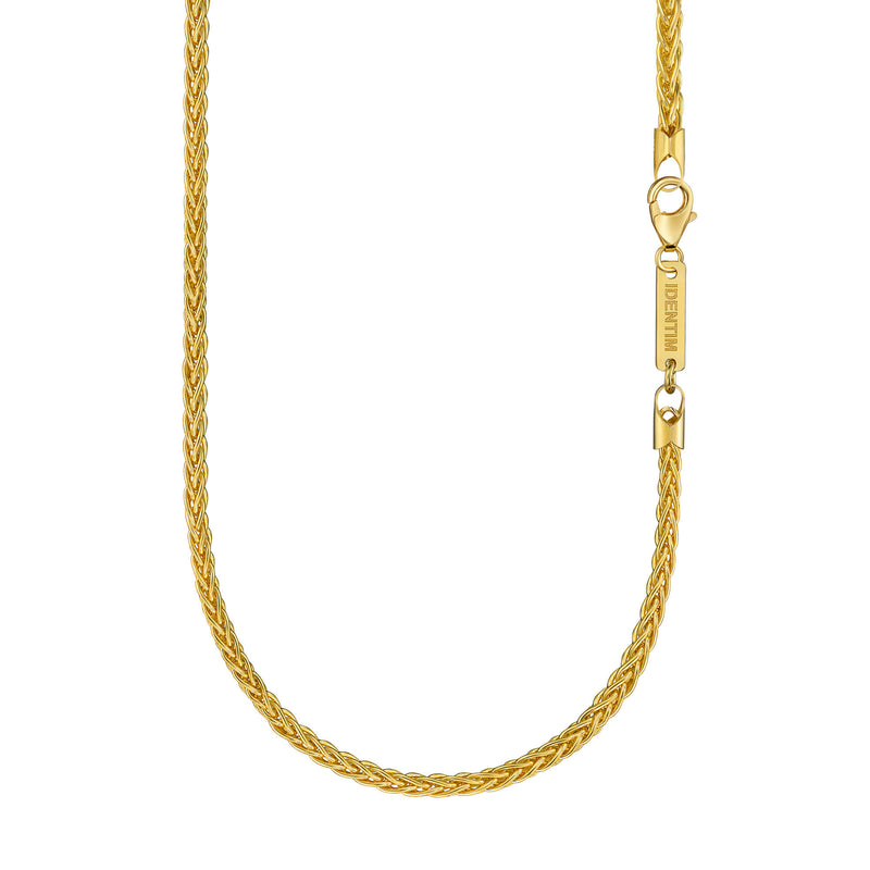 VLECHT KETTING 925 ZILVER 18 KARAAT VERGULD 3,60MM