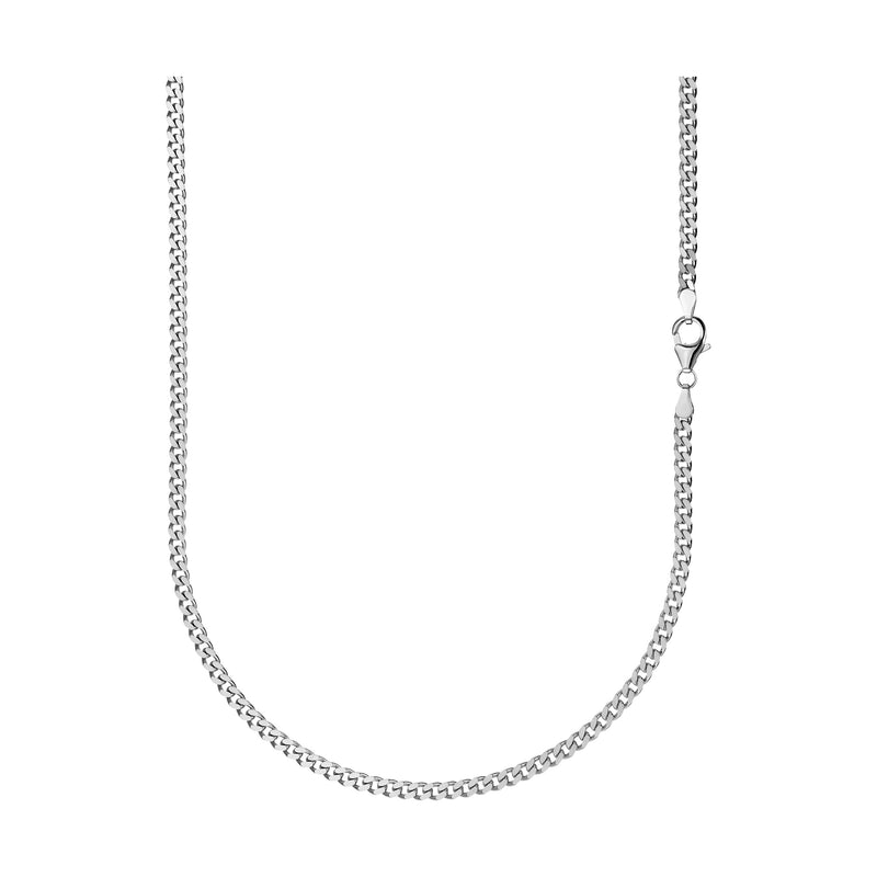 Gepantserde ketting 925 zilver gerhodineerd 3.30mm