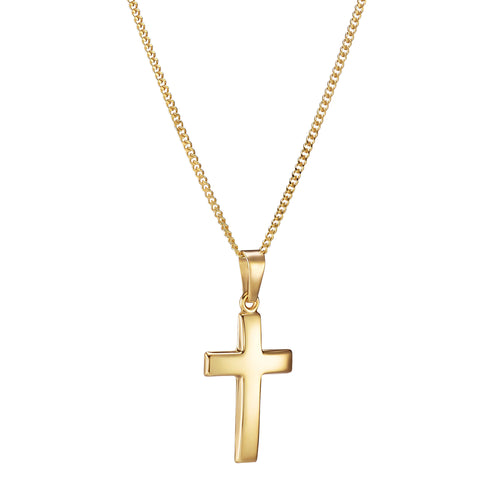 KRUIS GEPOLIJST COLLIER 333 GOUD - IDENTIM®