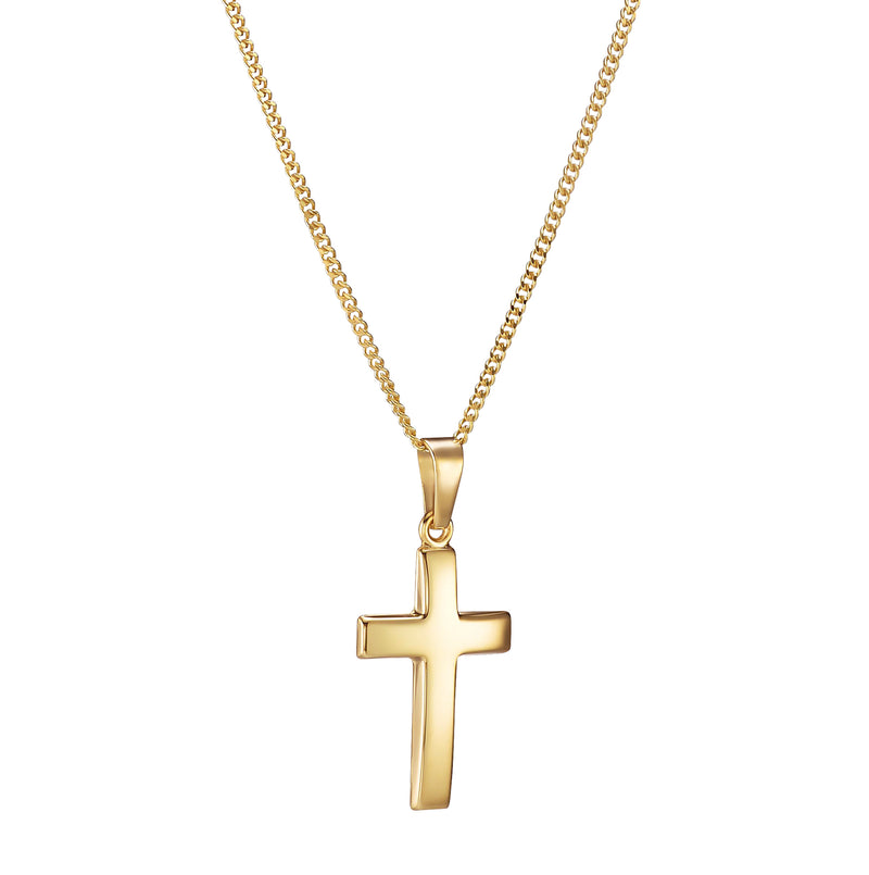 KRUIS GEPOLIJST COLLIER 333 GOUD
