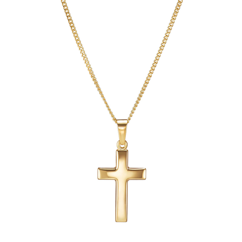 KRUIS GEPOLIJST COLLIER 333 GOUD