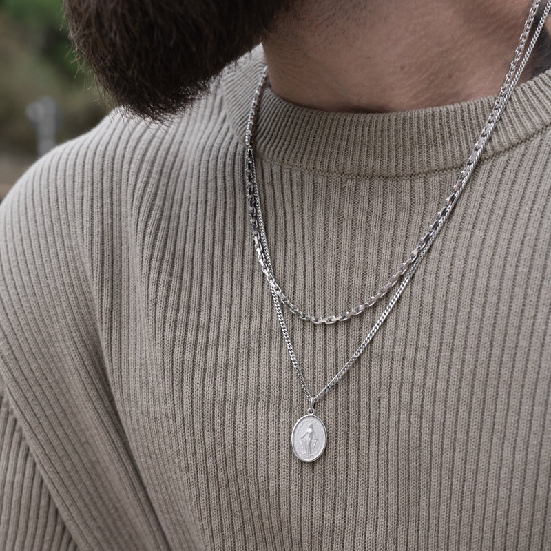 MADONNA COLLIER 925 ZILVER GERHODINEERD