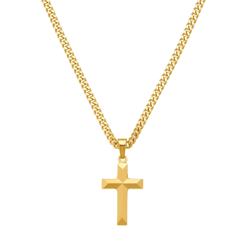 KRUIS COLLIER DIAMANT 925 ZILVER 18 KARAAT VERGULD