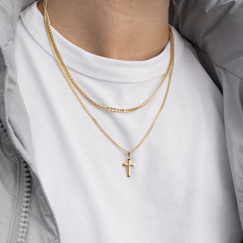 KRUIS COLLIER DIAMANT 925 ZILVER 18 KARAAT VERGULD