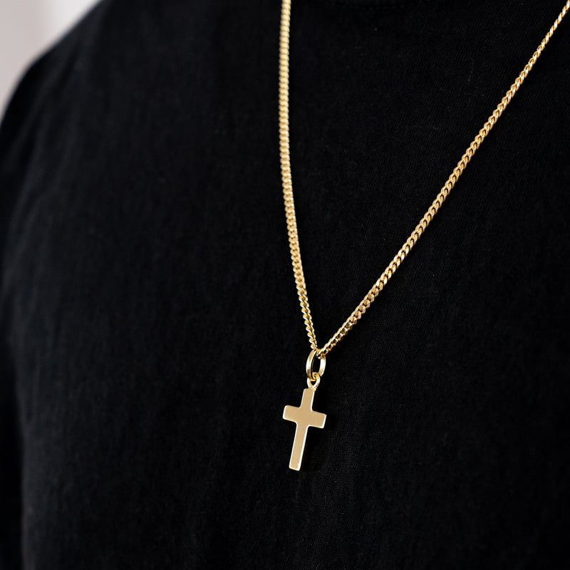 KRUIS KETTING 925 ZILVER 18 KARAAT VERGULD