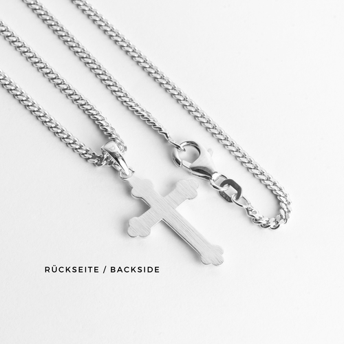 CROSS BODY KETTING 925 ZILVER GERHODINEERD - IDENTIM®