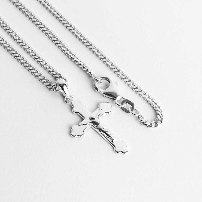 CROSS BODY KETTING 925 ZILVER GERHODINEERD