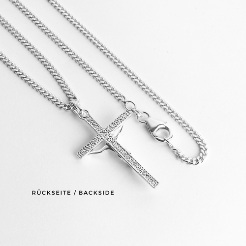 CROSS BODY KETTING 925 ZILVER GERHODINEERD - IDENTIM®