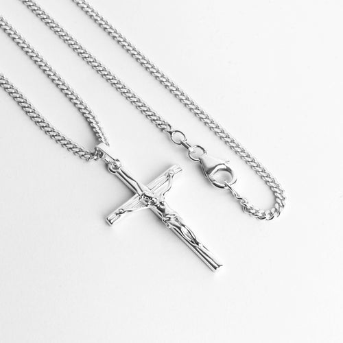 CROSS BODY KETTING 925 ZILVER GERHODINEERD - IDENTIM®