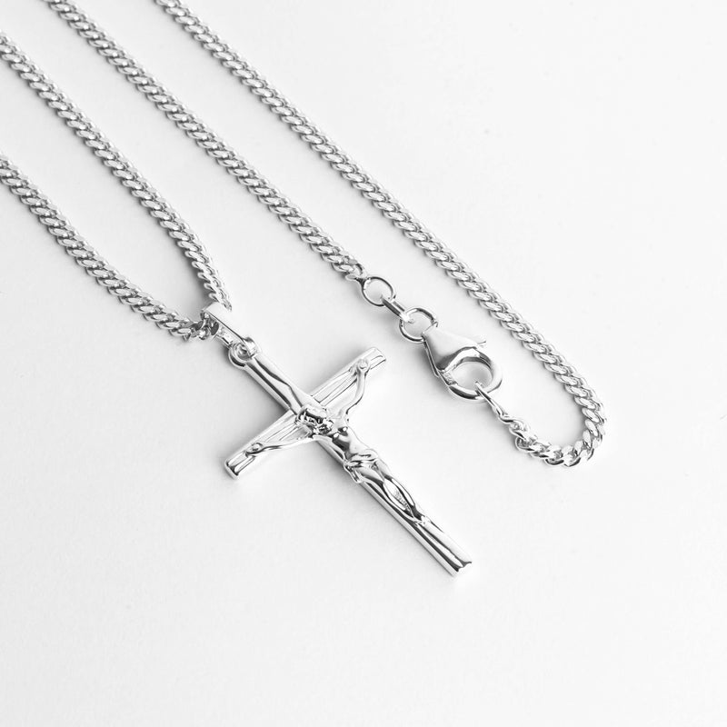 CROSS BODY KETTING 925 ZILVER GERHODINEERD