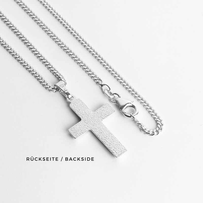 KRUIS KETTING 925 ZILVER GERHODINEERD
