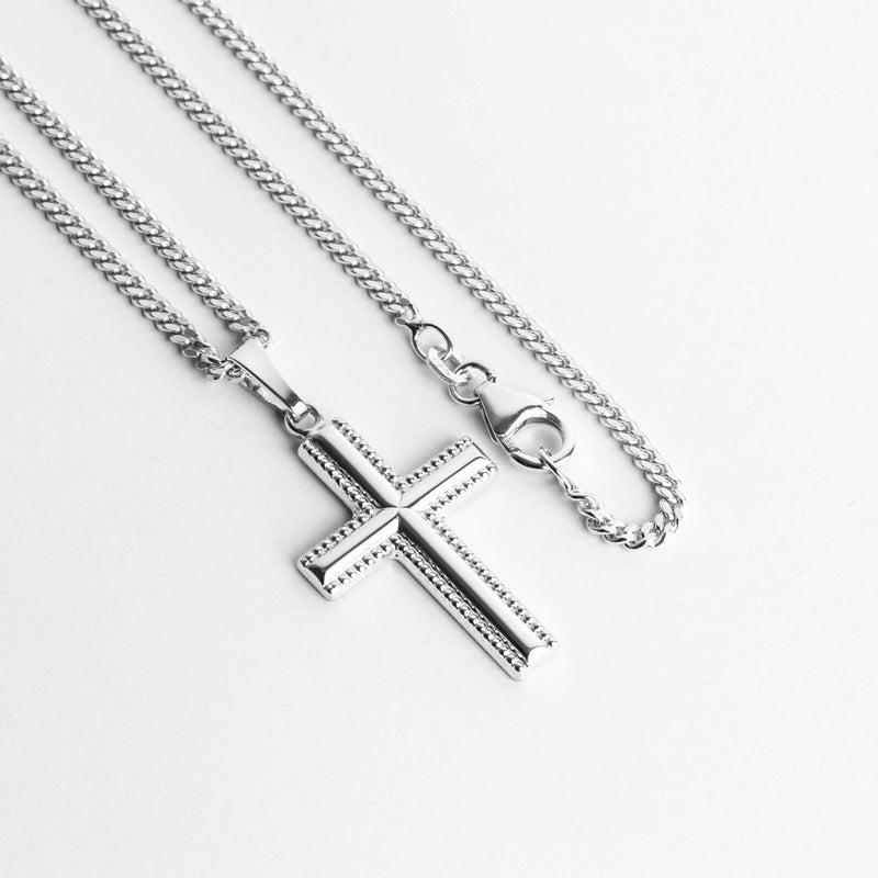 KRUIS KETTING 925 ZILVER GERHODINEERD