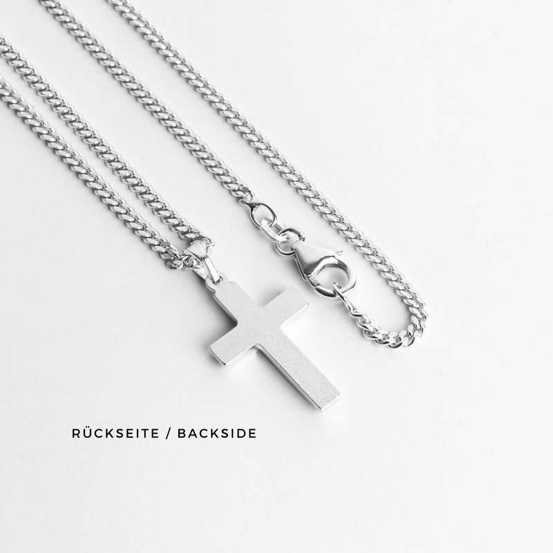 KRUIS KETTING 925 ZILVER GERHODINEERD