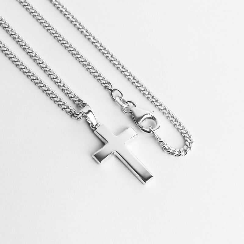 KRUIS KETTING 925 ZILVER GERHODINEERD