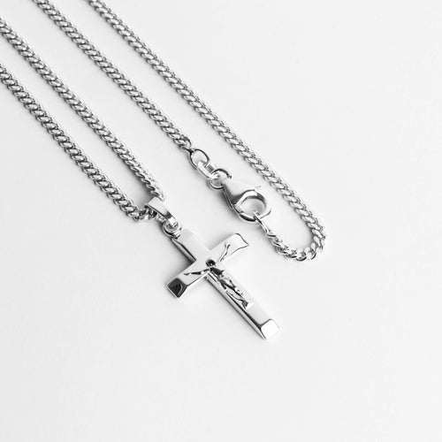 CROSS BODY KETTING 925 ZILVER GERHODINEERD - IDENTIM®