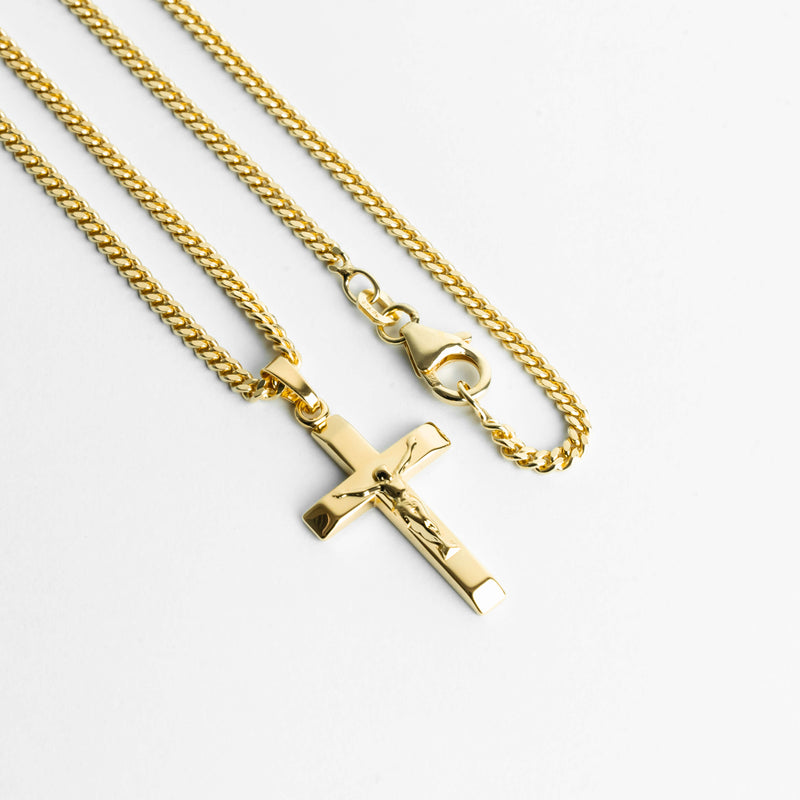 CROSS BODY KETTING 925 ZILVER 18 KARAAT VERGULD