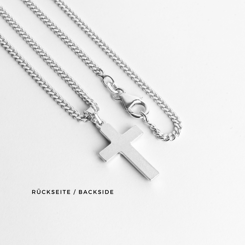 KRUIS COLLIER MAT 925 ZILVER GERHODINEERD - IDENTIM®