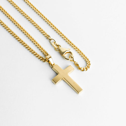 KRUIS COLLIER MAT 925 ZILVER 18 KARAAT VERGULD - IDENTIM®