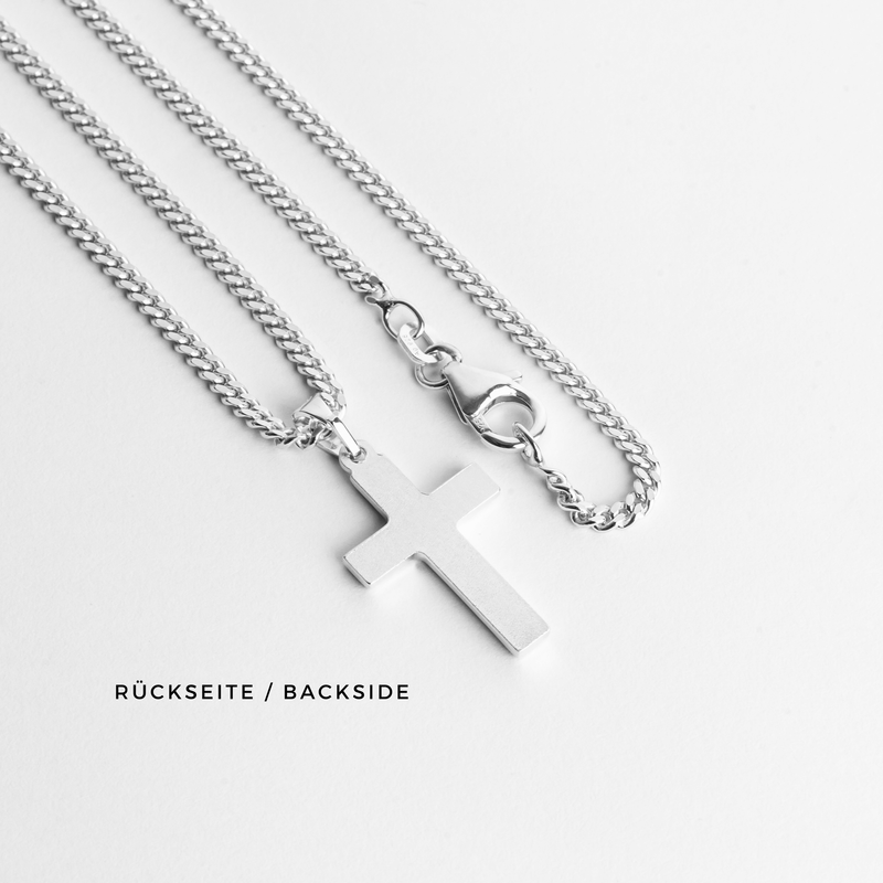KRUIS KETTING MAT 925 ZILVER GERHODINEERD