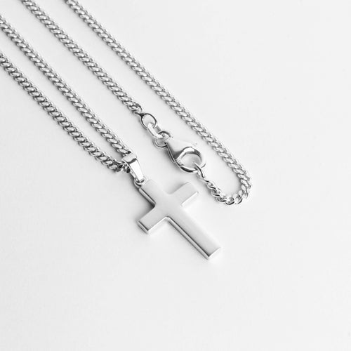 KRUIS COLLIER MAT 925 ZILVER GERHODINEERD - IDENTIM®