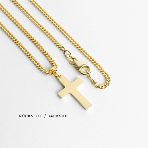 KRUIS COLLIER MAT 925 ZILVER 18 KARAAT VERGULD - IDENTIM®