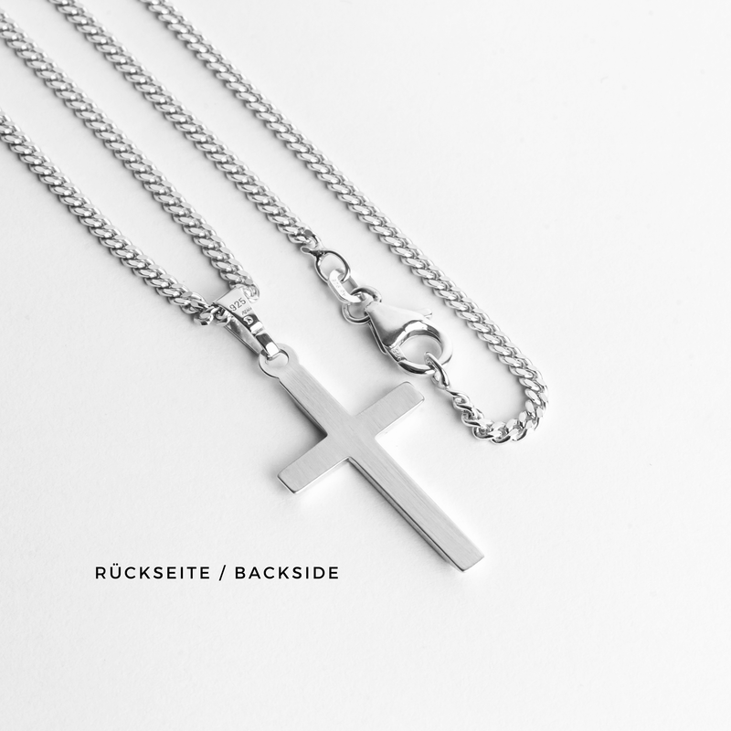 KRUIS KETTING 925 ZILVER GERHODINEERD