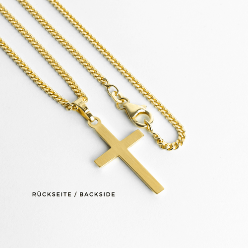 KRUIS COLLIER 925 ZILVER 18 KARAAT VERGULD - IDENTIM®